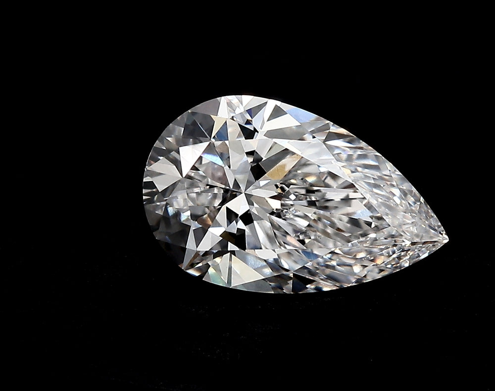3.01 Carat Pear Lab Diamond with  Cut Diamond in 14KT  view 1
