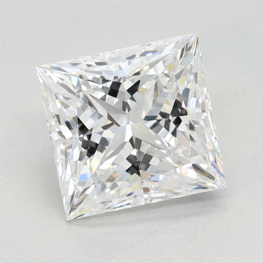 1.67 Carat Princess Lab Diamond with  Cut Diamond in 14KT  view 1
