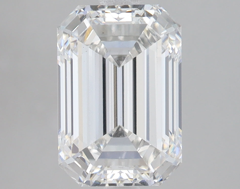 3.02 Carat Emerald Lab Diamond with  Cut Diamond in 14KT  view 1
