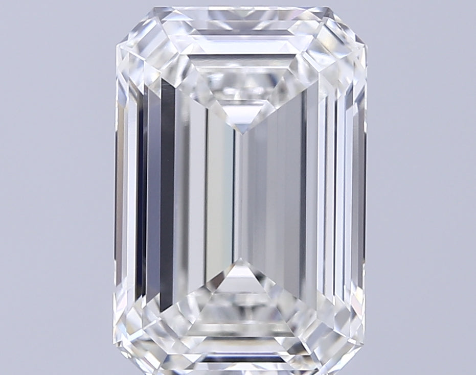 6.25 Carat Emerald Lab Diamond with  Cut Diamond in 14KT  view 1
