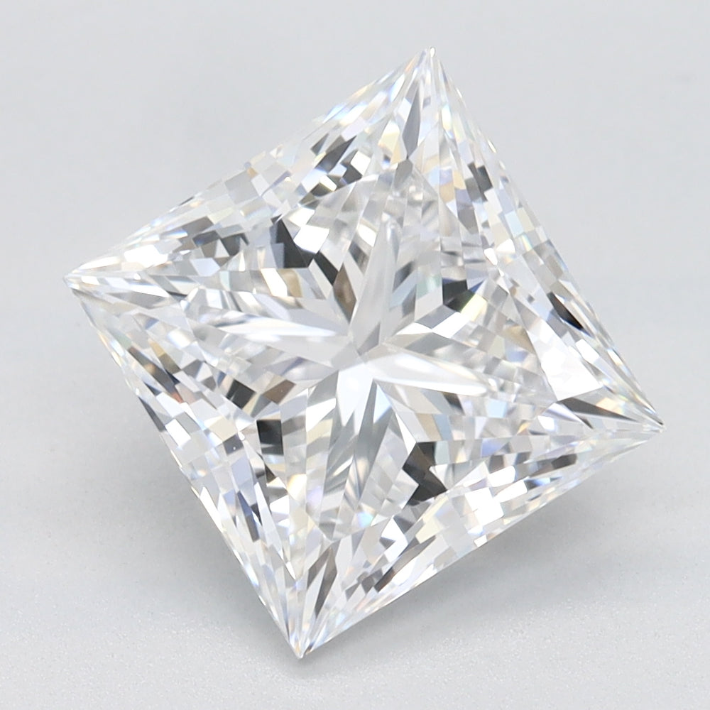 2.94 Carat Princess Lab Diamond with  Cut Diamond in 14KT  view 1
