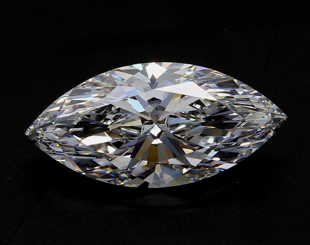 3.59 Carat Marquise Lab Diamond with  Cut Diamond in 14KT  view 1
