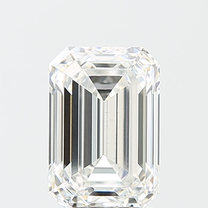 2.64 Carat Emerald Lab Diamond with  Cut Diamond in 14KT  view 1
