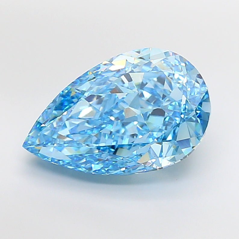13.19 Carat Pear Lab Diamond with  Cut Diamond in 14KT  view 1
