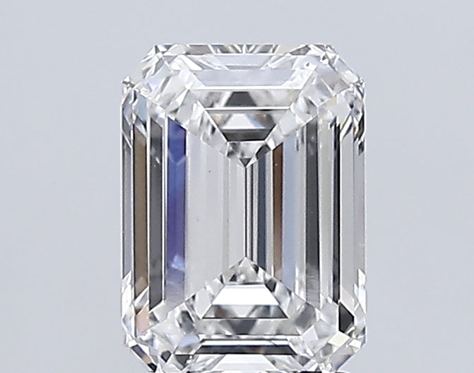 3.0 Carat Emerald Lab Diamond with  Cut Diamond in 14KT  view 1
