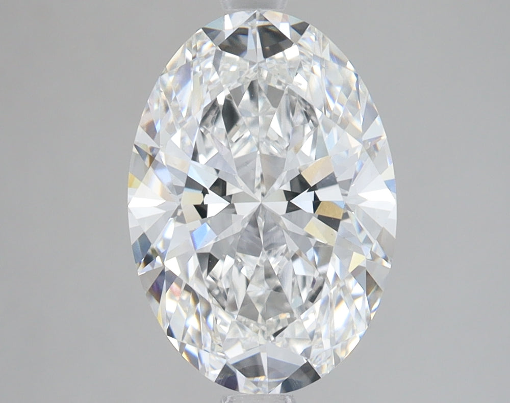 3.06 Carat Oval Lab Diamond with  Cut Diamond in 14KT  view 1
