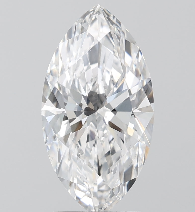 2.54 Carat Marquise Lab Diamond with  Cut Diamond in 14KT  view 1
