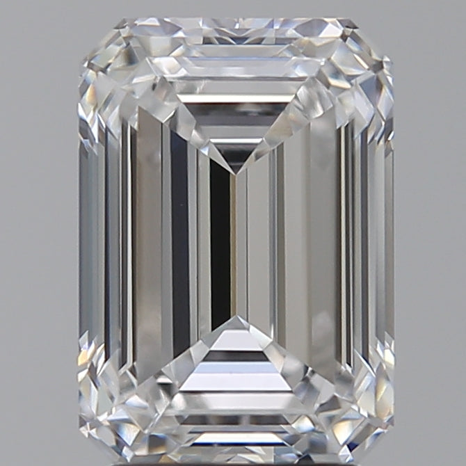 3.09 Carat Emerald Lab Diamond with  Cut Diamond in 14KT  view 1
