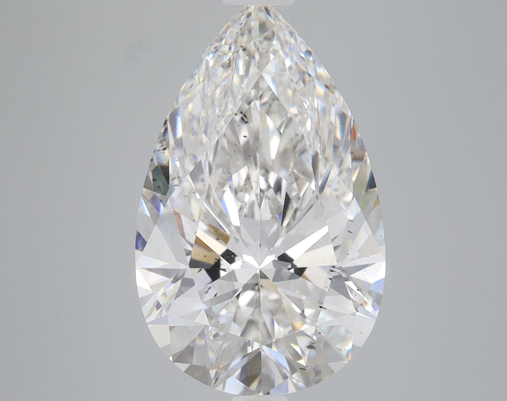 5.52 Carat Pear Lab Diamond with  Cut Diamond in 14KT  view 1
