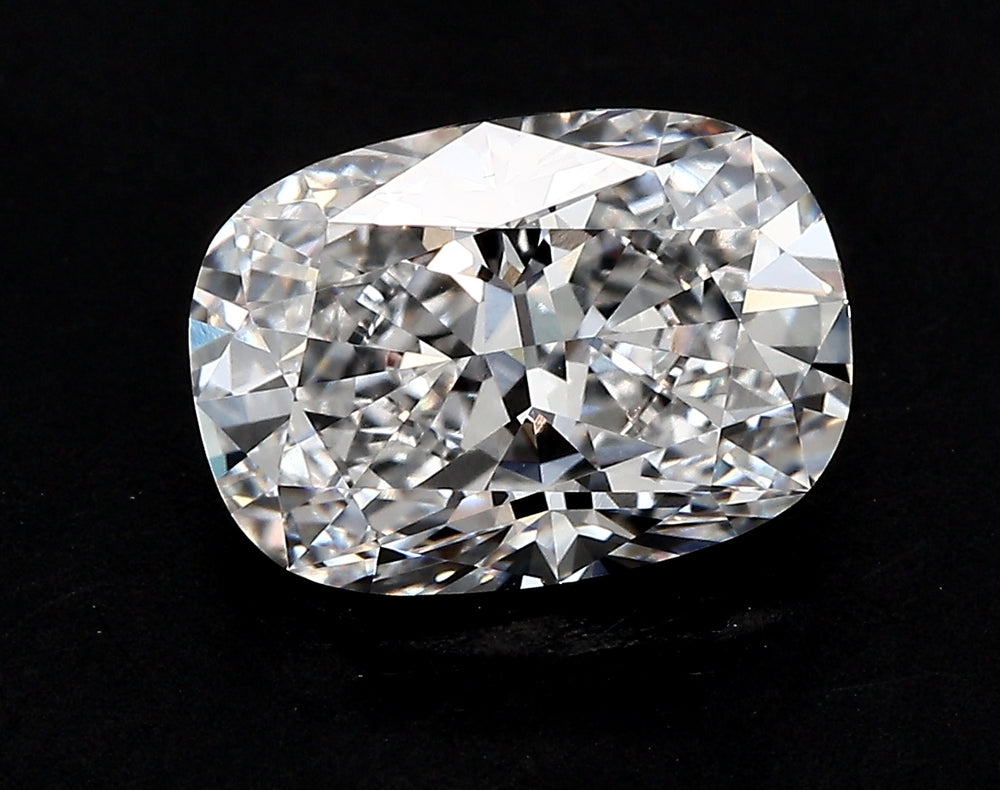 4.09 Carat Cushion Lab Diamond with  Cut Diamond in 14KT  view 1
