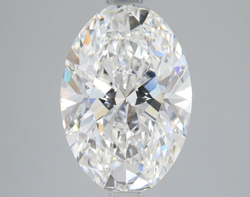 3.0 Carat Oval Lab Diamond with  Cut Diamond in 14KT  view 1
