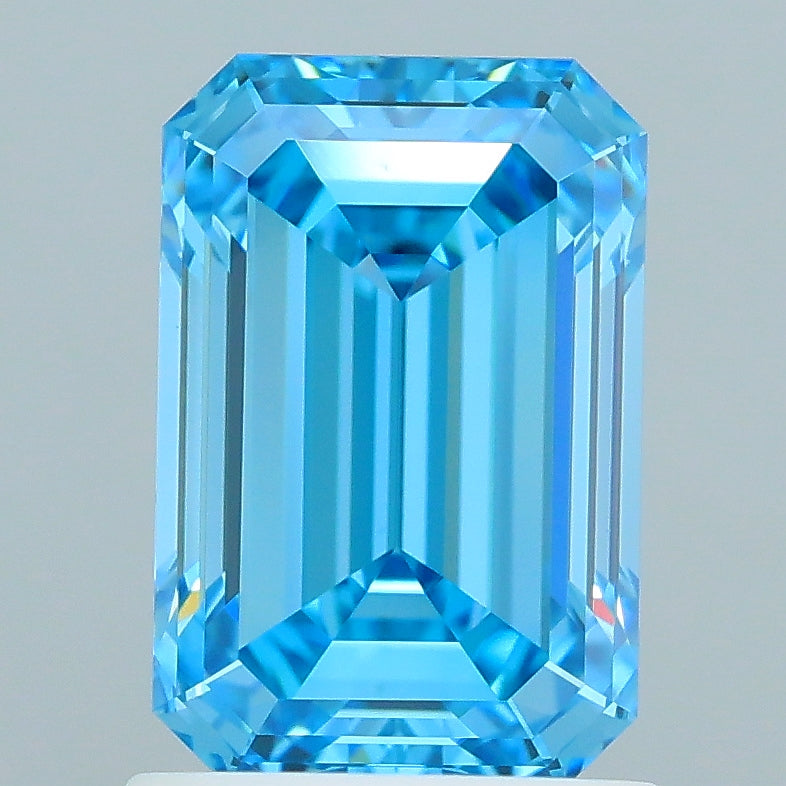 1.54 Carat Emerald Lab Diamond with  Cut Diamond in 14KT  view 1
