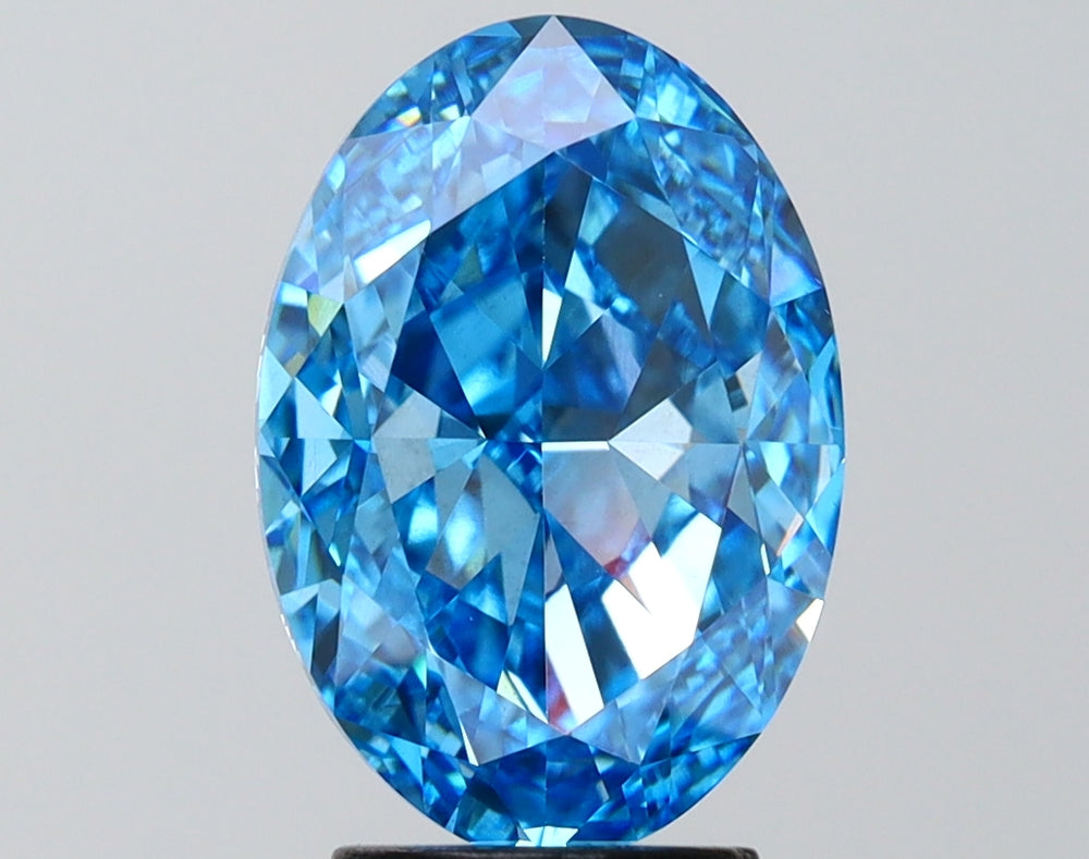 4.15 Carat Oval Lab Diamond with  Cut Diamond in 14KT  view 1
