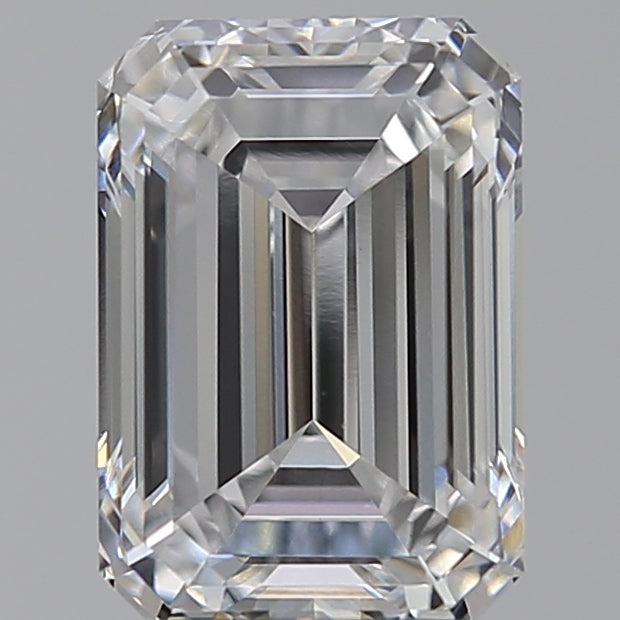 3.06 Carat Emerald Lab Diamond with  Cut Diamond in 14KT  view 1

