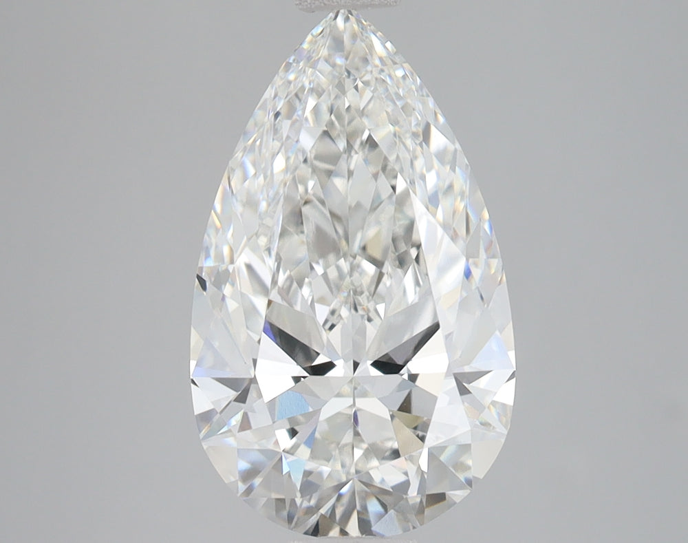 3.79 Carat Pear Lab Diamond with  Cut Diamond in 14KT  view 1
