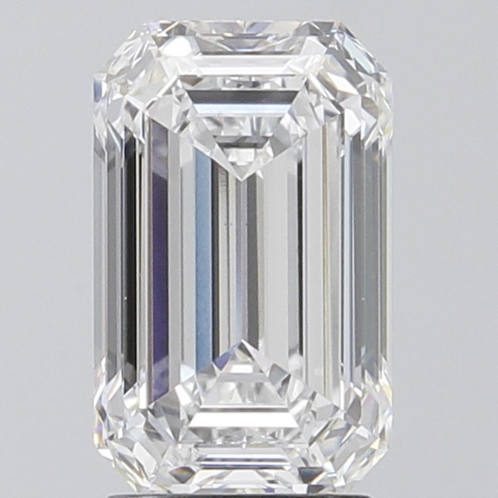 2.56 Carat Emerald Lab Diamond with  Cut Diamond in 14KT  view 1

