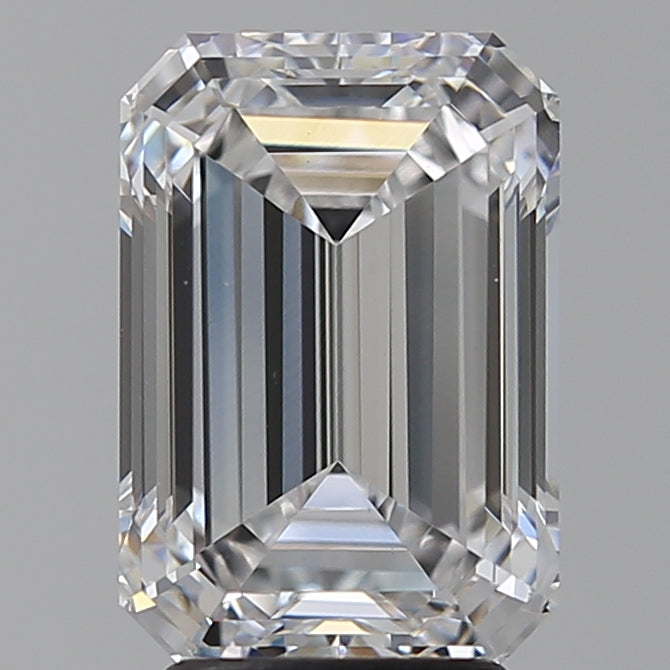 4.01 Carat Emerald Lab Diamond with  Cut Diamond in 14KT  view 1
