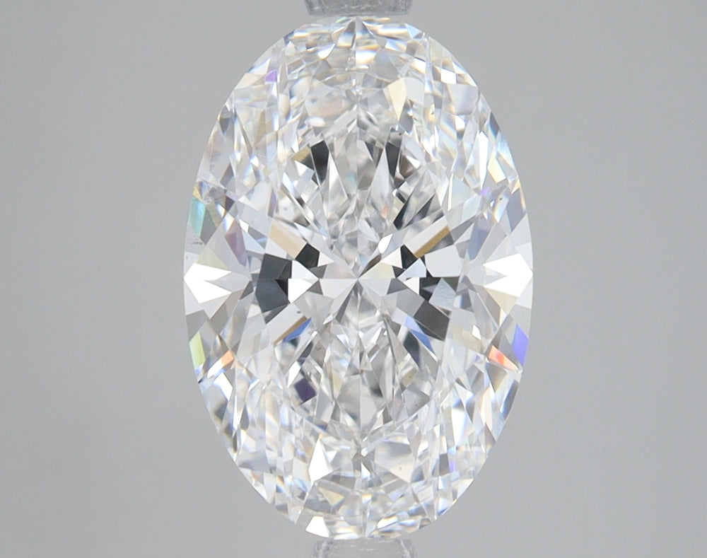 3.0 Carat Oval Lab Diamond with  Cut Diamond in 14KT  view 1
