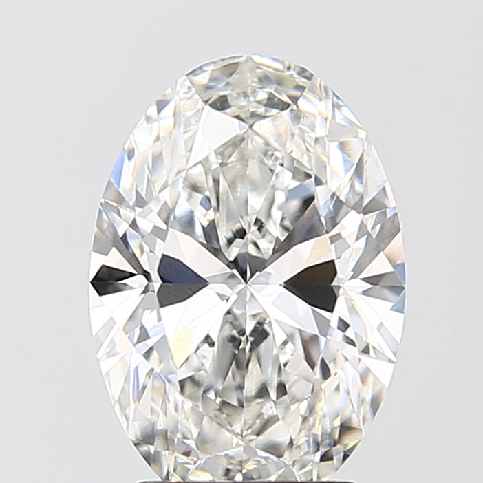 3.08 Carat Oval Lab Diamond with  Cut Diamond in 14KT  view 1
