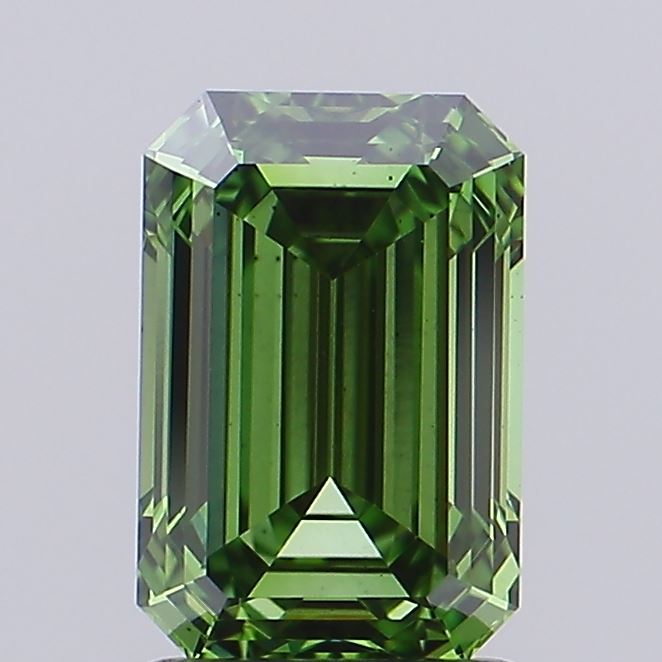 1.54 Carat Emerald Lab Diamond with  Cut Diamond in 14KT  view 1
