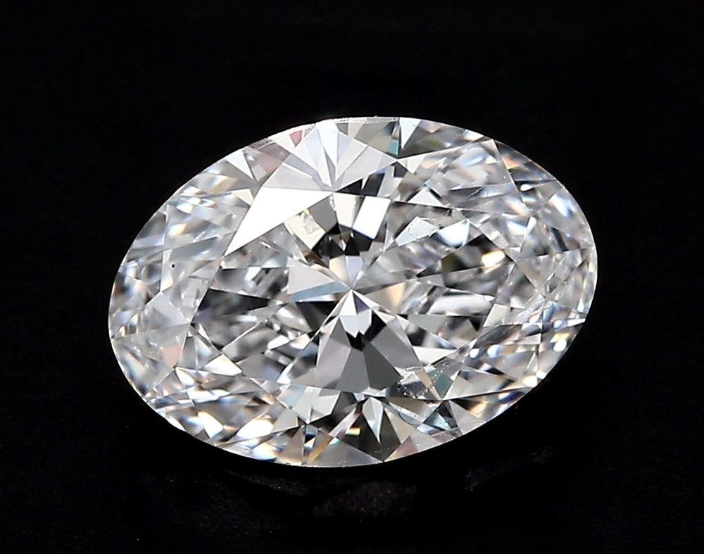 3.02 Carat Oval Lab Diamond with  Cut Diamond in 14KT  view 1
