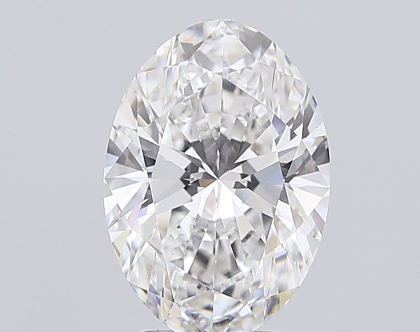 4.62 Carat Oval Lab Diamond with  Cut Diamond in 14KT  view 1
