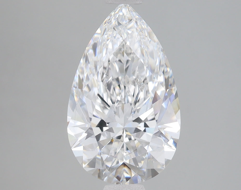 2.56 Carat Pear Lab Diamond with  Cut Diamond in 14KT  view 1

