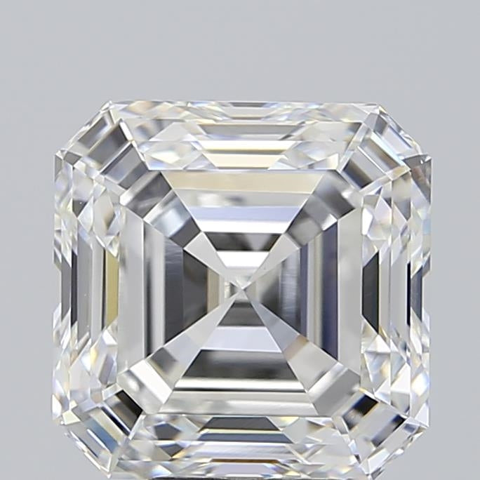 7.01 Carat Asscher Lab Diamond with  Cut Diamond in 14KT  view 1
