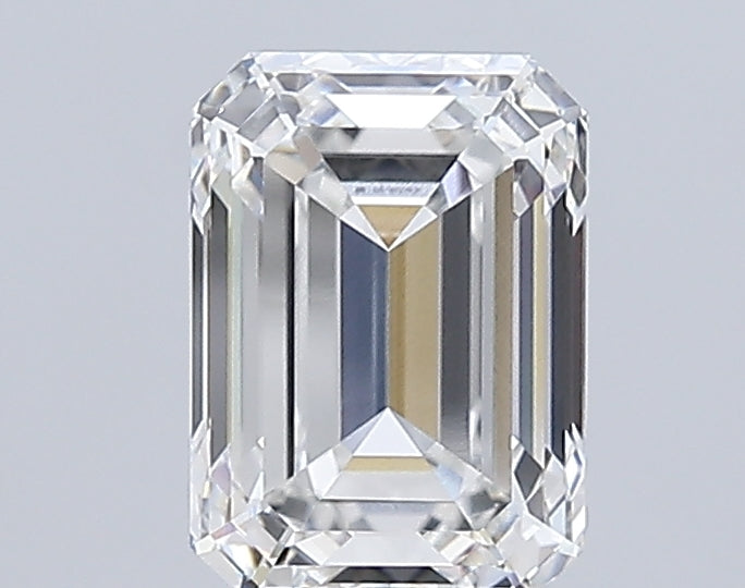 5.01 Carat Emerald Lab Diamond with  Cut Diamond in 14KT  view 1

