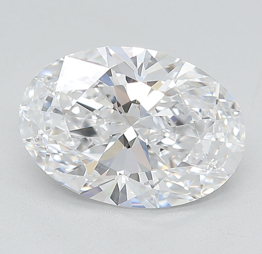 2.55 Carat Oval Lab Diamond with  Cut Diamond in 14KT  view 1
