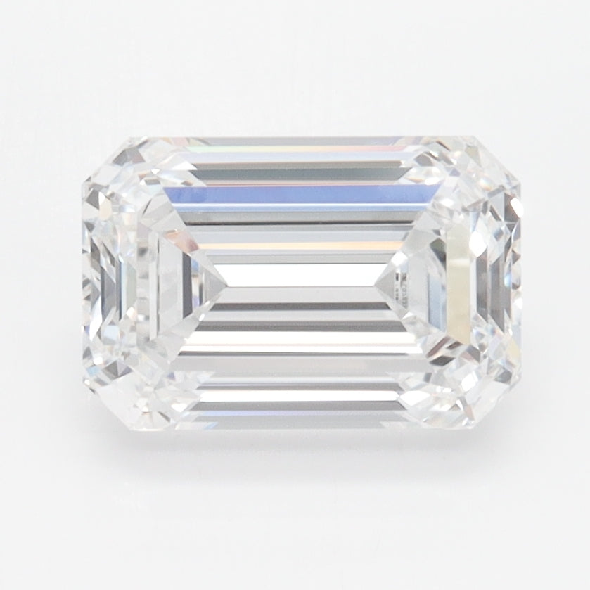 2.03 Carat Emerald Lab Diamond with  Cut Diamond in 14KT  view 1
