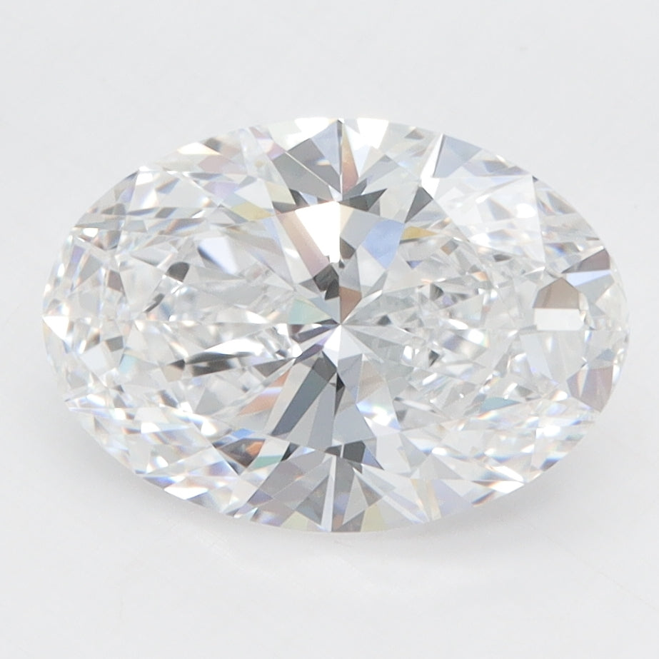 2.85 Carat Oval Lab Diamond with  Cut Diamond in 14KT  view 1
