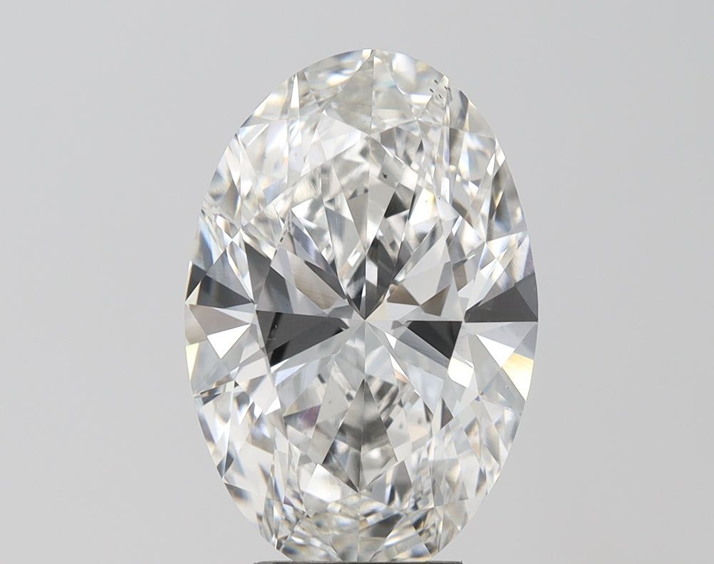5.82 Carat Oval Lab Diamond with  Cut Diamond in 14KT  view 1
