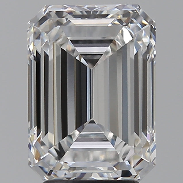 4.03 Carat Emerald Lab Diamond with  Cut Diamond in 14KT  view 1
