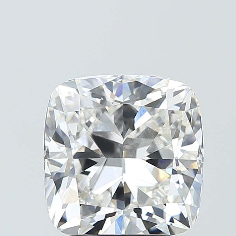 4.09 Carat Cushion Lab Diamond with  Cut Diamond in 14KT  view 1
