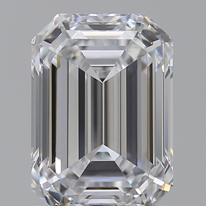 1.5 Carat Emerald Lab Diamond with  Cut Diamond in 14KT  view 1
