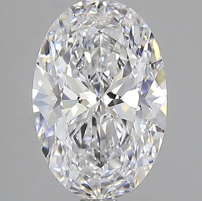 3.0 Carat Oval Lab Diamond with  Cut Diamond in 14KT  view 1
