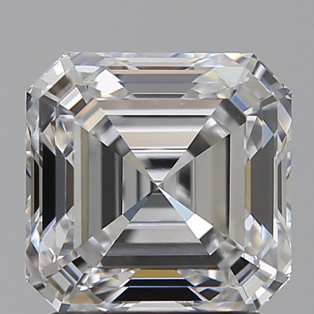 1.99 Carat Asscher Lab Diamond with  Cut Diamond in 14KT  view 1
