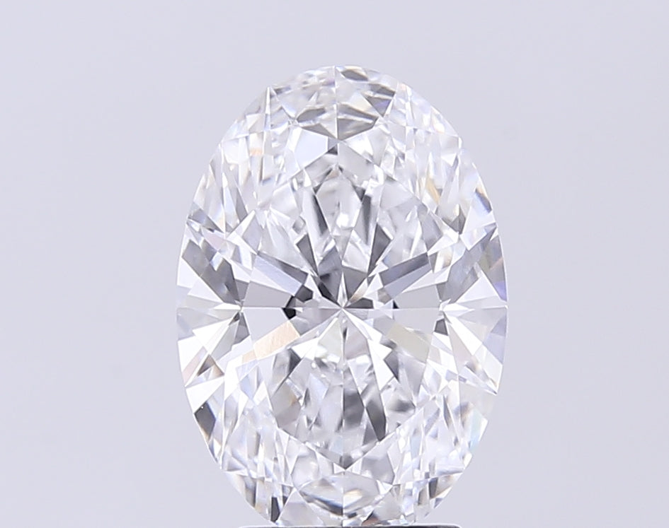 3.44 Carat Oval Lab Diamond with  Cut Diamond in 14KT  view 1

