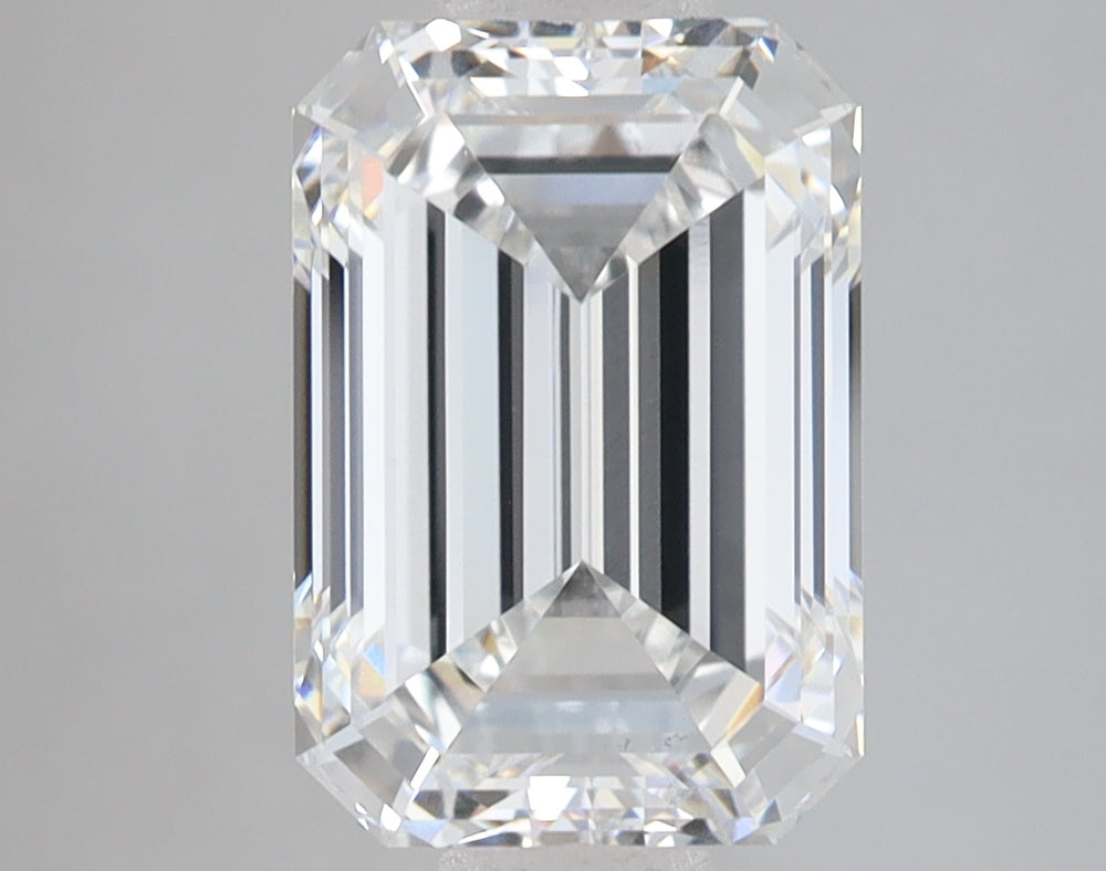 3.52 Carat Emerald Lab Diamond with  Cut Diamond in 14KT  view 1
