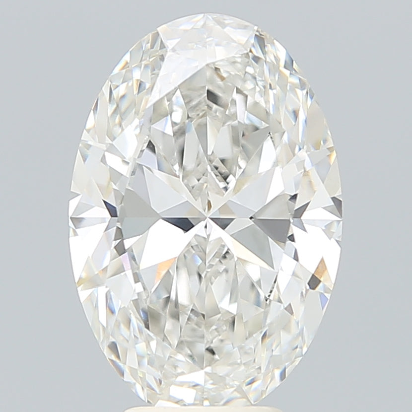 5.51 Carat Oval Lab Diamond with  Cut Diamond in 14KT  view 1
