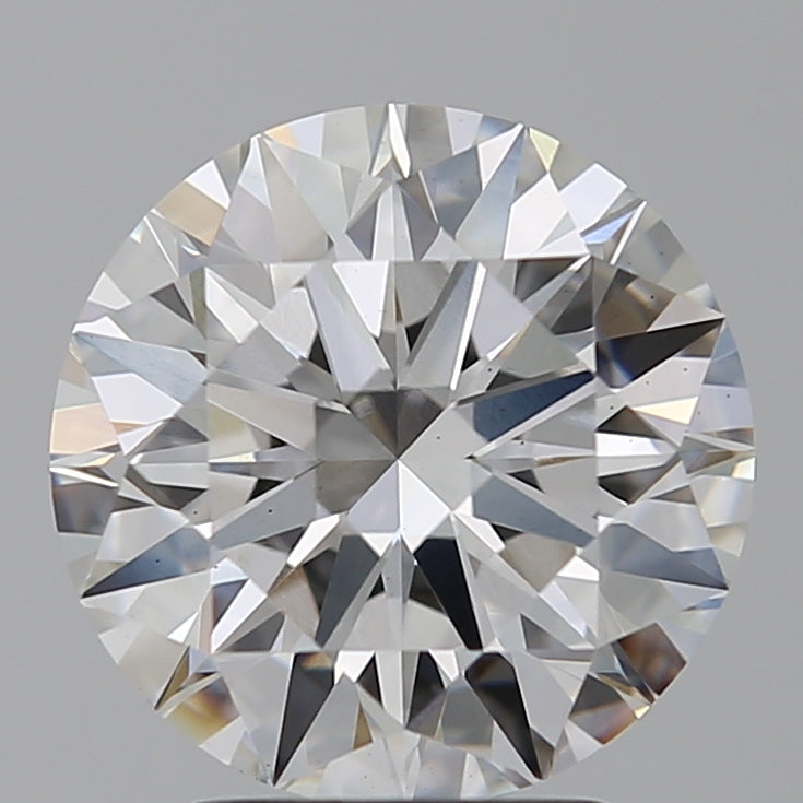 3.02 Carat Round Lab Diamond with  Cut Diamond in 14KT  view 1
