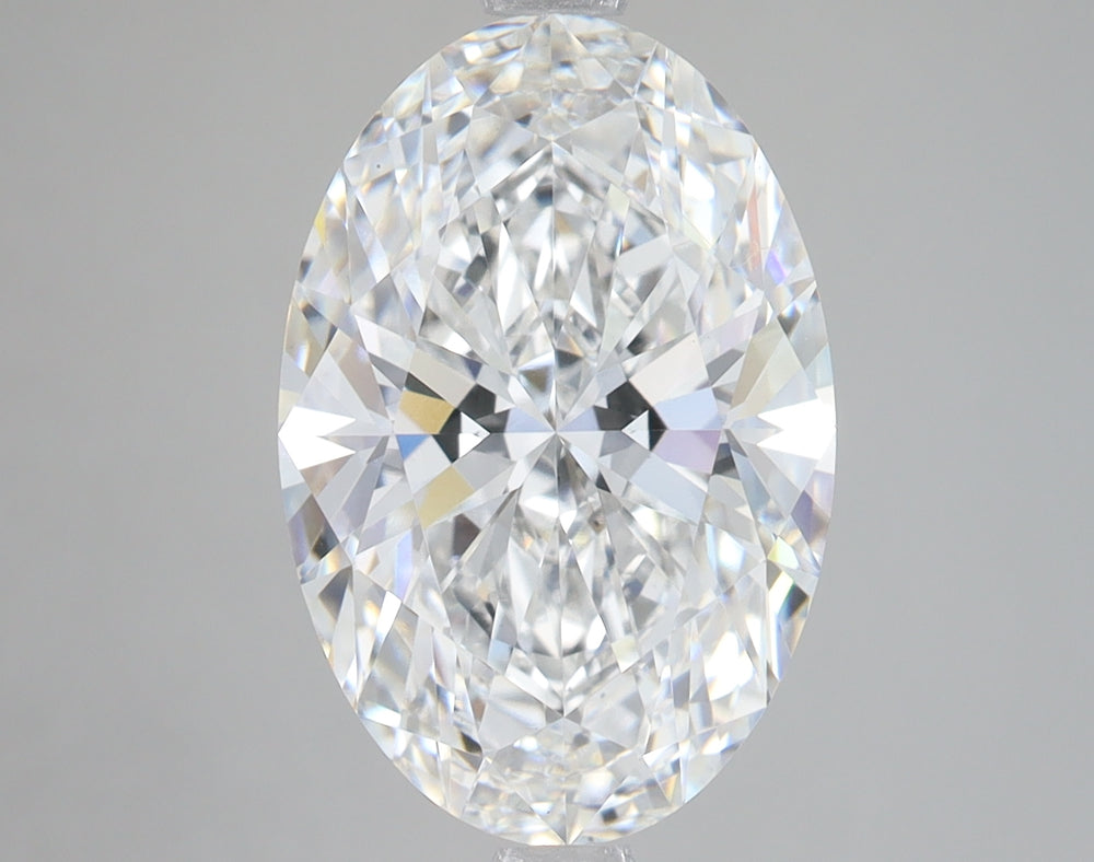 5.08 Carat Oval Lab Diamond with  Cut Diamond in 14KT  view 1

