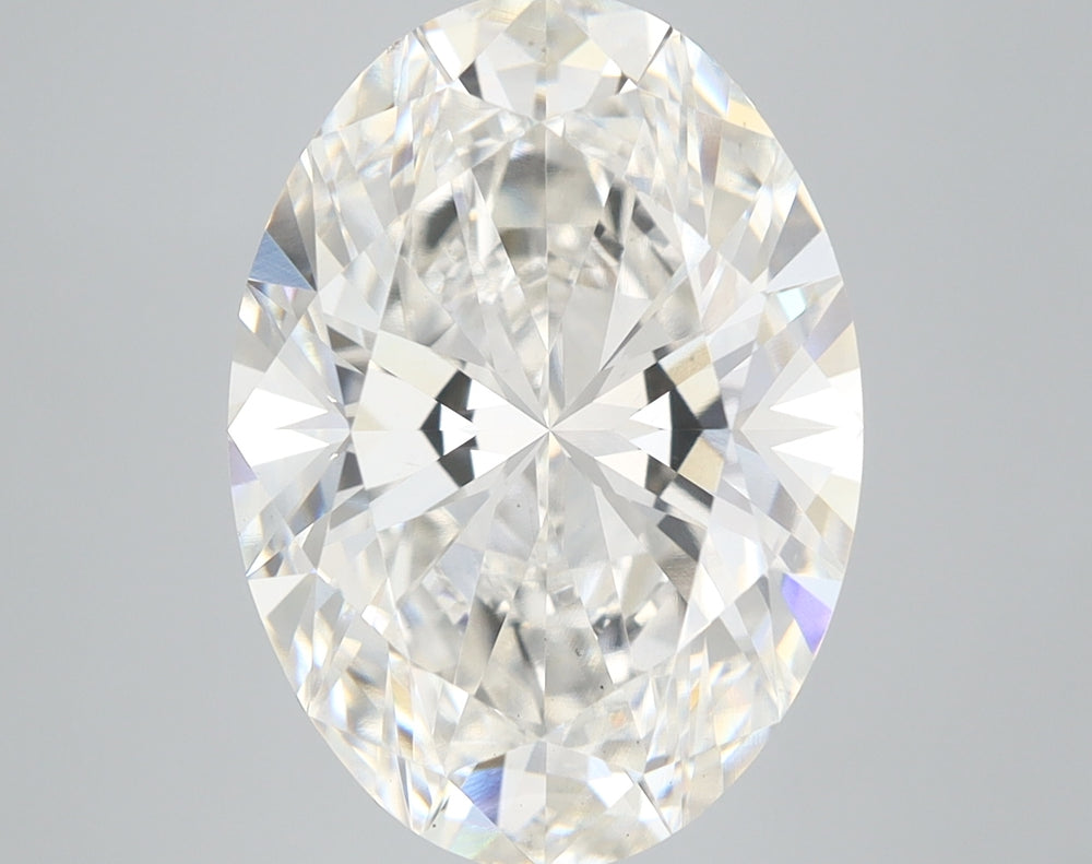 6.42 Carat Oval Lab Diamond with  Cut Diamond in 14KT  view 1
