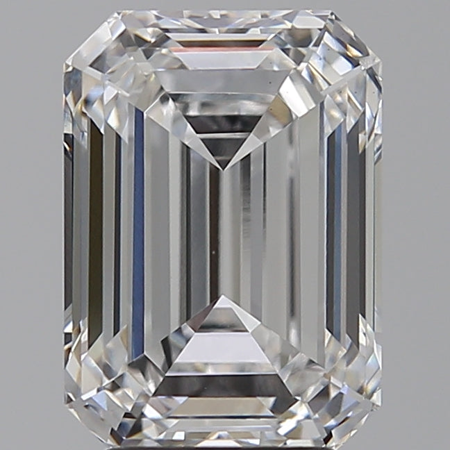 4.05 Carat Emerald Lab Diamond with  Cut Diamond in 14KT  view 1
