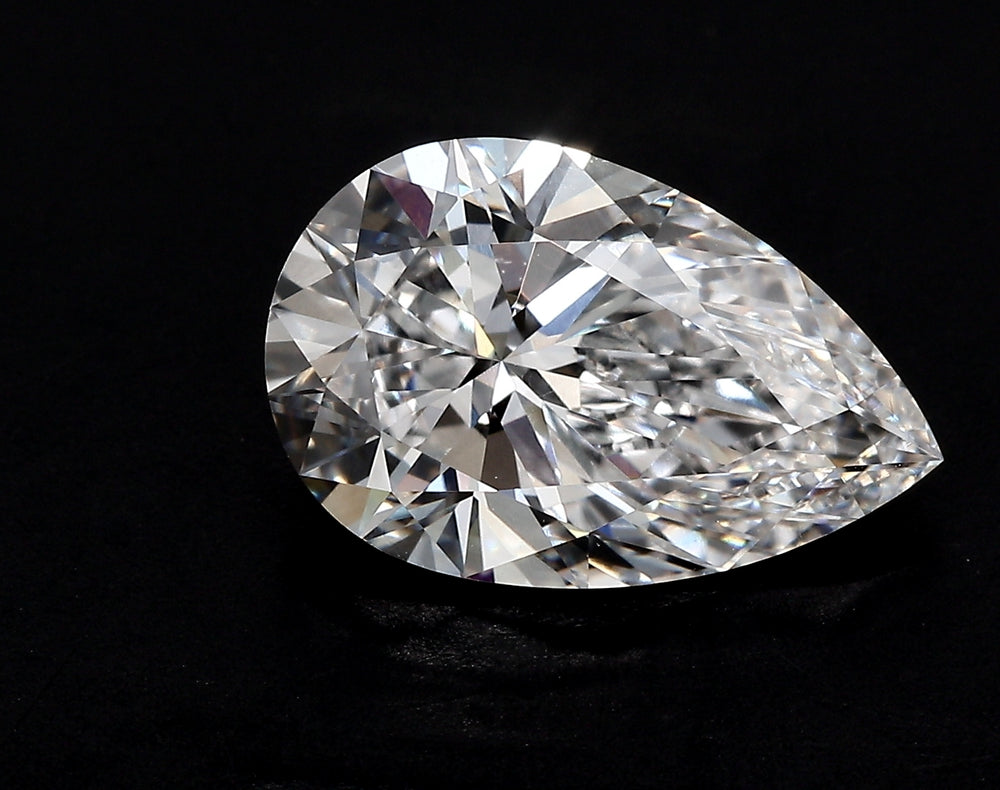 3.02 Carat Pear Lab Diamond with  Cut Diamond in 14KT  view 1
