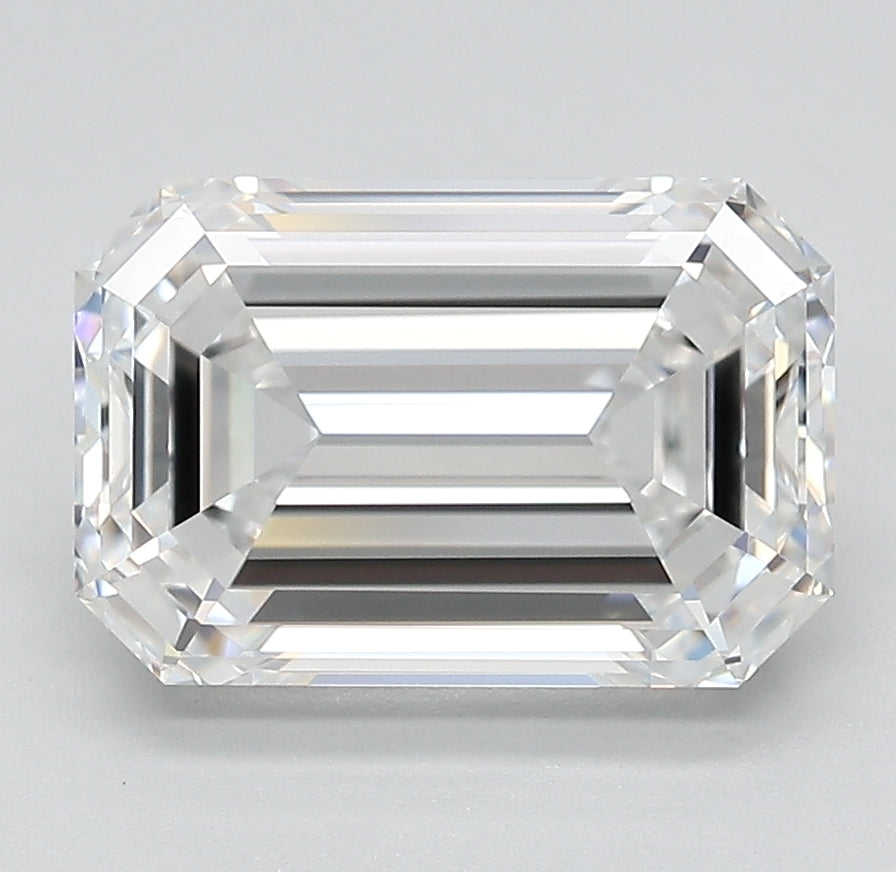 3.24 Carat Emerald Lab Diamond with  Cut Diamond in 14KT  view 1
