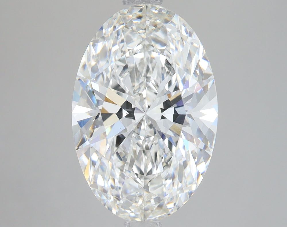 4.02 Carat Oval Lab Diamond with  Cut Diamond in 14KT  view 1
