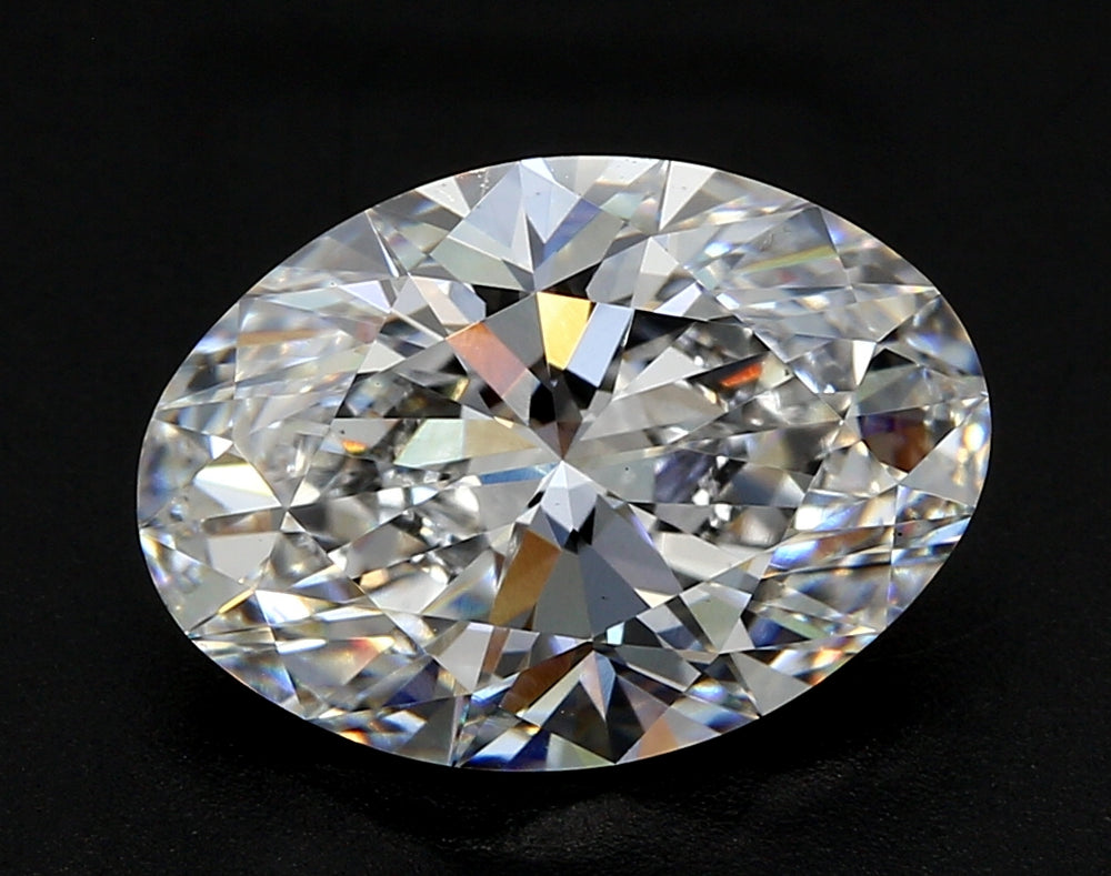 3.65 Carat Oval Lab Diamond with  Cut Diamond in 14KT  view 1
