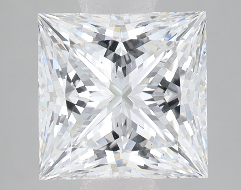 2.55 Carat Princess Lab Diamond with  Cut Diamond in 14KT  view 1
